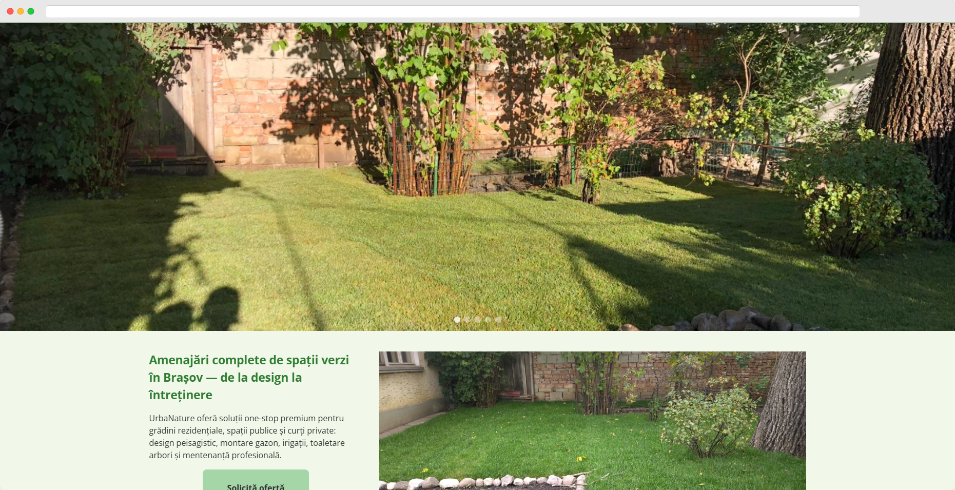 UrbaNature Website About Screenshot